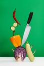 Vegetable art composition - abstract construction with copy space Royalty Free Stock Photo