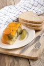 Vegetable in aspic and bread Royalty Free Stock Photo