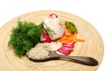 Vegetable assortment with a chicken and rice