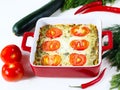 Vegetable baked pudding Royalty Free Stock Photo