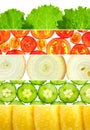 Vegetable banners collection / Set of 6 different mackro backgrounds Royalty Free Stock Photo