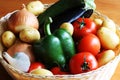 Vegetables in basket Royalty Free Stock Photo