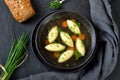 Vegetable bouillon with semolina dumplings Royalty Free Stock Photo