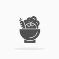 Vegetable Bowl icon. Solid or Glyph Style