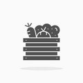 Vegetable Box icon. Solid or Glyph Style