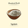Powdered Broth Illustration Sketch And Vector Style. Good to use for restaurant menu, Food recipe book and food ingredients