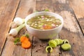Vegetable broth, vegetable soup Royalty Free Stock Photo