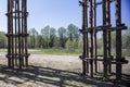 The Vegetable Cathedral in Lodi, Italy, made up 108 wooden columns among which an oak tree has been planted Royalty Free Stock Photo