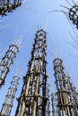 The Vegetable Cathedral in Lodi, Italy, made up 108 wooden columns among which an oak tree has been planted Royalty Free Stock Photo