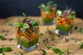 Vegetable cocktail with microgrin. Healthy food. Vegetarian