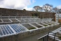 Vegetable in cold frames at the lost Gardens of Heligan. Some are propped open to allow air circulation Royalty Free Stock Photo