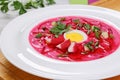 Vegetable cold summer soup with beet Royalty Free Stock Photo