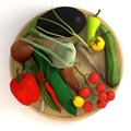 Vegetable collection on plate