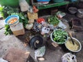 vegetable concoction that will be cooked in a food stall