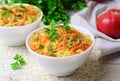 Vegetable Couscous on Bright Background