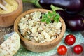 Vegetable couscous , eggplant couscous , crumbly cous cous with Royalty Free Stock Photo