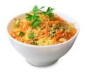 Vegetable Couscous on White Background