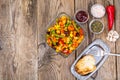 Vegetable dish with red beans in glass bowl Royalty Free Stock Photo