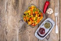 Vegetable dish with red beans in glass bowl Royalty Free Stock Photo