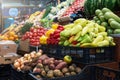 Vegetable farmer market counter