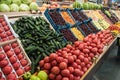 Vegetable farmer market counter Royalty Free Stock Photo