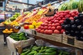 Vegetable farmer market counter Royalty Free Stock Photo