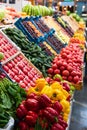 Vegetable farmer market counter Royalty Free Stock Photo