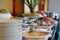 vegetable food buffet catering in restaurant hotel. eating dinin