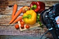 Vegetable fresh food tomato garlic persley pepper onion carrots Royalty Free Stock Photo