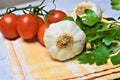 Vegetable fresh food tomato garlic persley Royalty Free Stock Photo