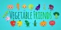 Vegetable friends concept banner, cartoon style