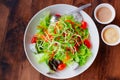 Vegetable fruit mix salad with sauce ,clean and healthy food for vegetarian Royalty Free Stock Photo