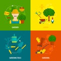 Vegetable garden flat icons composition