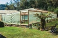 Vegetable garden inside a greenhouse