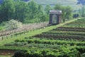 Vegetable garden and pavilion at Monticello, home of Thomas Jefferson, Charlottesville, Virginia