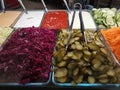 Vegetable garnishes and different sauces - swedish vegetable buffet