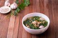 Vegetable gourd soup with minced pork Royalty Free Stock Photo