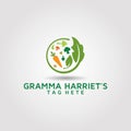 Vegetable green organic logo vector design