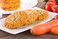 Vegetable hamburger. Royalty Free Stock Photo