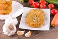 Vegetable hamburger. Royalty Free Stock Photo