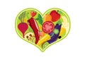 Vegetable heart vector