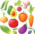 Vegetable Icons Royalty Free Stock Photo