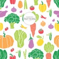 vegetable illustration simply shape seamless pattern Royalty Free Stock Photo