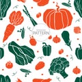 vegetable illustration simply shape seamless pattern2