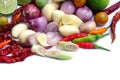 Vegetable ingredients for Thai food Tom Yum isolated on a white background Royalty Free Stock Photo