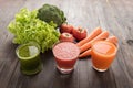 Vegetable juices&smoothie with fresh ingredie.