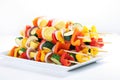 Vegetable kabobs on a plate