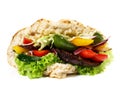 Vegetable Kebab - Fast Food on white Background Royalty Free Stock Photo