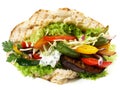 Vegetable Kebab - Fast Food on white Background Royalty Free Stock Photo