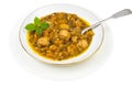 Vegetable lentil soup with meatballs Royalty Free Stock Photo